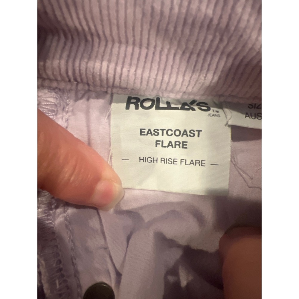Rollas Eastcoast Flare Corduroy High Rise Pants Lavender Purple 24 14318 - Picture 6 of 8
